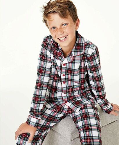 FAMILY PJs Little Kids 2 piezas Stewart a cuadros Pijama Set Camisa y Pantalones 2T - 3T - Imagen 2 de 3