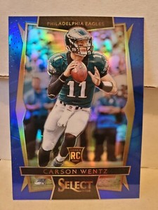 Carson Wentz 2016 Panini Select #20 Blue Prizm 149/149 Concourse Level Rookie RC