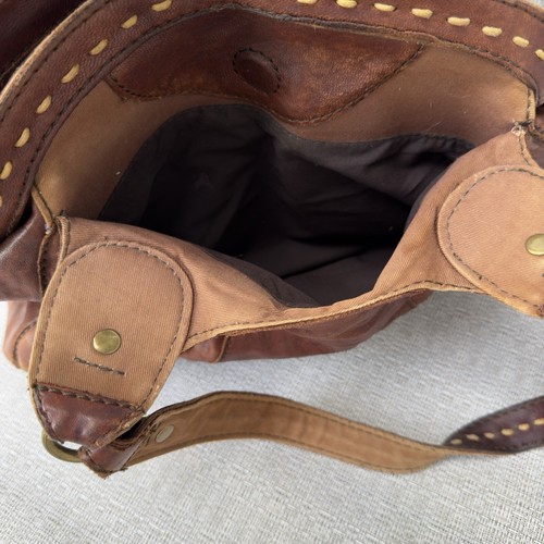Lucky Brand Trinity Hobo Shoulder Bag Satchel Italian Lamb Leather Vintage - 第 13/18 張圖片