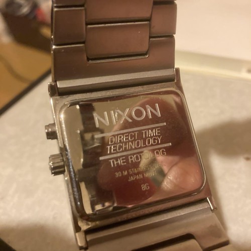 NIXON THE ROTOLOG Watch Yellow Stainless steel No box No Links New battery - Picture 4 of 7