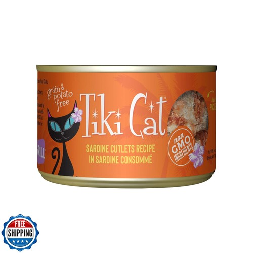 Tiki Cat Grill Wet Cat Food, Sardine Cutlets, 6 oz. Cans (8 Count)