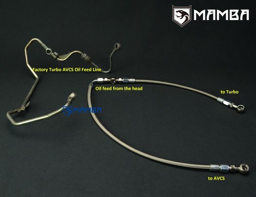 Línea de alimentación de aceite turbo MAMBA AVCS / 02 ~ 06 WRX / 04 ~ 14 STI IHI RHF55 para Subaru - Imagen 3 de 5