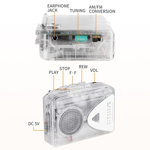Portable Cassette Player Walkman Tape Recorder Player AM/FM Pocket Radio C5A3 - Picture 2 of 9
