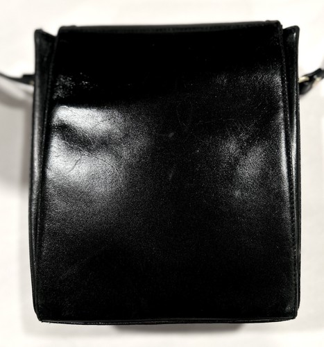 BALLY Bandolera Carcasa Rígida Negro Cuero BOLSO MONEDERO FIRMADO - Imagen 7 de 10