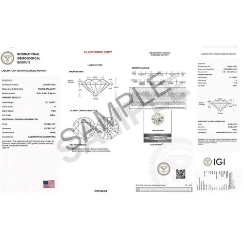 4.41 Carat Round Diamond Engagement Ring IGI Certified Lab Grown 14k White Gold - Picture 10 of 11