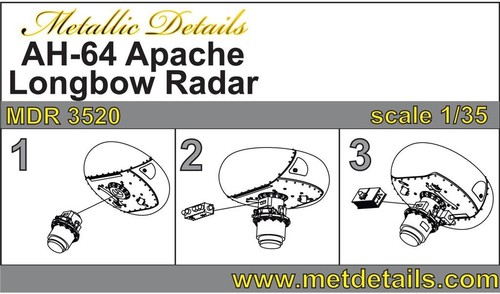 Metallic Details MDR3520 Scale 1:35 AH-64 Apache. LongBow Radar (Academy) Resin - Picture 7 of 24