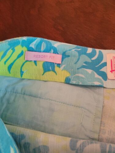 Lilly Pulitzer Resort Fit Ankle Pant Green Blue Size 4 - Picture 3 of 8