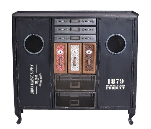 Schubladenschrank Apothekerschrank Wohnzimmerschrank Industrial II-Wahl B-Ware - Bild 5 von 7