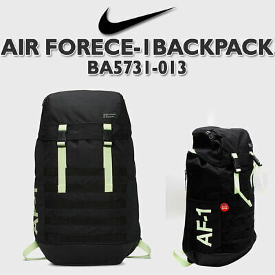 Nike Sportswear AF1 Air Force 1 Backpack BA5731-010 Black GLOW Green Mint NSW | eBay