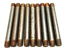 Unbranded 1/8" x 3-1/2" Black Iron Nipple [Lot of 9] NOS