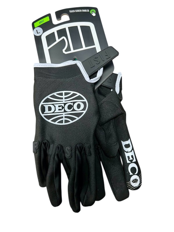 DECO BMX X FIST HAND WEAR STRAPPED GLOVES BLACK AND WHITE CLARINO LARGE