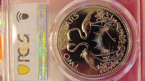 1975 BAHAMAS 2 DOLLARS FLAMINGOS NGC PL69 KM66 PROOFLIKE BEAUTIFUL COIN - Picture 5 of 9