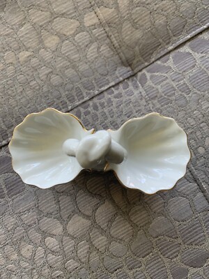 Palais De Versailles Elizabeth Arden Koi Dish White Porcelain Gold Trim