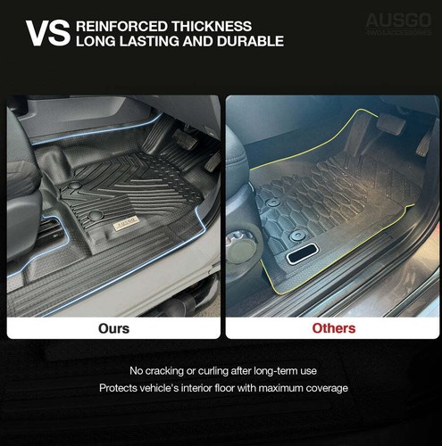 AUSGO 5D Injection Floor Mats for Ford Ranger Dual 11-22 | Door Sill Coverage - Picture 5 of 10
