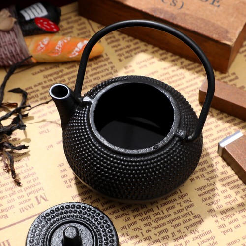 1PC Decorative Small Tea Kettle Cast Iron Teapot Tabletop Ornament Adornment - Bild 8 von 11