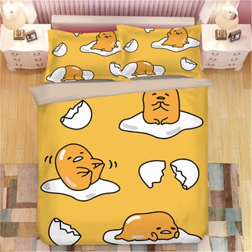 Gudetama Quilt Duvet Covers Pillowcase Cartoon Printed Decor Bedding Set 3/4 Pcs - Bild 3 von 17
