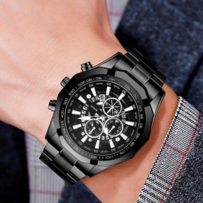 Men's High Quality Luxury Elegant Watch Quartz Multi-Function Waterproof Vintage