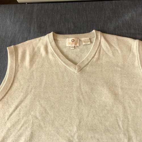 Viyella ivory 100% Merino wool sweater vest mens XL - Picture 4 of 5