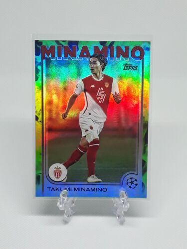 2024-25 Topps UEFA Takumi Minamino Neon Green Parallel 039/199 As Monaco Soccer
