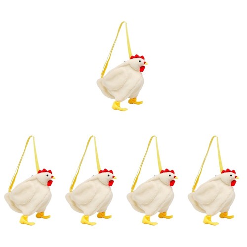 5 Pieces Rooster Plush Bag Miss Chicken Wallet Cute Kawaii Purse - Picture 12 of 12