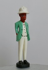 ART AFRICAIN,statue coloniale, casque colonial, statuette coloniale,statue colon