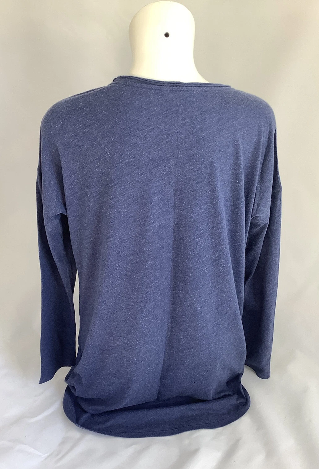 UNDERCOVER Abito da notte curvo Victoria's Secret stampa blu marle manica lunga su orlo taglia S