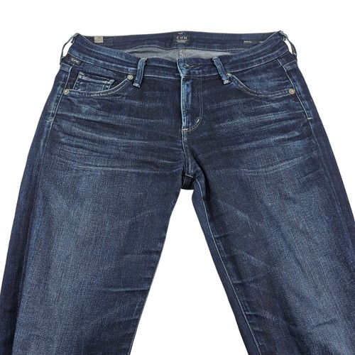 Pantalones de mezclilla para mujer Citizens of Humanity Arielle de altura media ajustados azul lavado oscuro - talla 26 - Imagen 3 de 18
