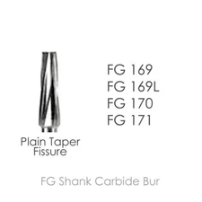 Meta BesQual Dental Carbide Burs FG Friction Grip PLAIN TAPER FISSURE Pkg/10