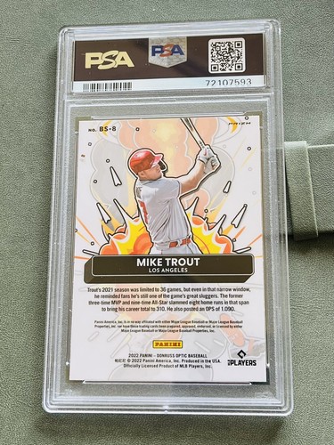Mike Trout 2022 Donruss Optic Bomb Squad—Holo #BS-8 PSA 9 Mint! (POP 3—7) - Picture 5 of 5