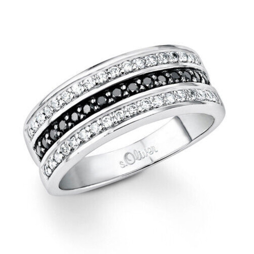 sOliver SO83504 Damenring Poliert 925 Silber mit Steinen Gr58 neu 13190₽