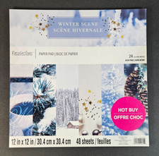 USED Recollections Winter Scene 24 Designs FULL Paper Pad Cardstock 12x12" 48 Sh