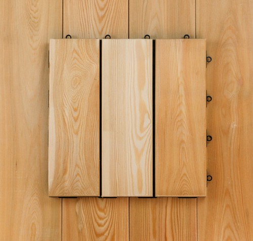 Holzfliesen Sibirische Lärche Massivholz, Balkon Bodenfliesen Terrassenfliesen - Bild 10 von 45