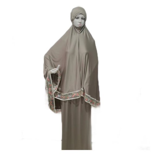 Muslim Ramadan Prayer Dress Modest Hijab Abaya Robe Arab Blouse Skirts 2PCS Sets - Picture 5 of 29