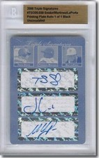 Travis Snider * Fern Martinez * Matt Laporta Autograph Rookie Auto Plate BGS 1/1