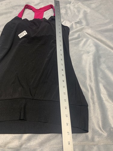 MPG Cowl Neck Tank Top Cami Small Black Pink Straps Athletic Workout Razorback - Picture 14 of 15