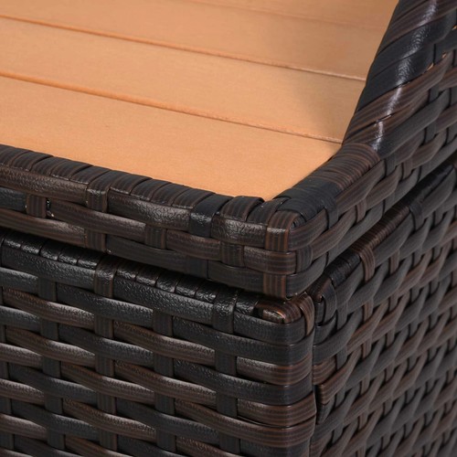 itzcominghome Garten Aufbewahrungsbank Box Braun Terrasse Rattan Korb Aufbewahrungstruhe - Bild 9 von 11