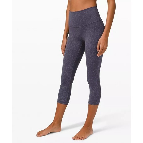 Lululemon Wunder Under HR 21" Crop Leggings, Indigo Spray Cadet, Size 8 - Picture 2 of 13
