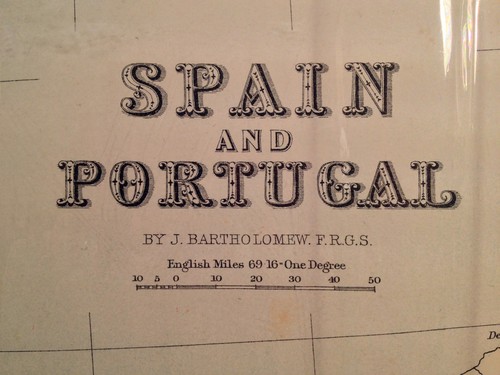 1800s Map of Spain and Portugal by John Bartholomew Publisher was A&C Black - Picture 2 of 10