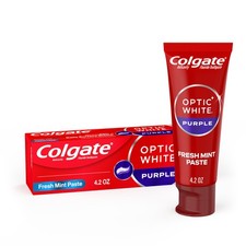 Colgate Optic White Purple Toothpaste for Teeth Whitening, Helps Remove Surface