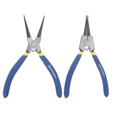 2pcs Snap Ring Plier 7" Internal/External Circlip Pliers Straight Tip, Blue