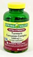Spring Valley Turmeric Curcumin Extra Strength 1000 mg 90 Softgels New Free Ship
