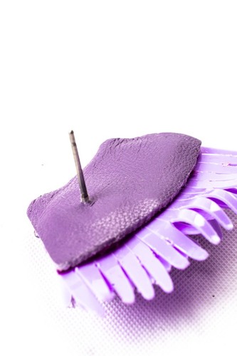 Mignonne Gavigan Womens Plastic / Leather Purple Madeline Stud Earrings - Picture 4 of 5