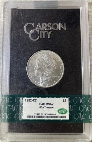 1882-CC $1 Morgan Silver Dollar GSA Treasure CAC MS62 (864) - Picture 1 of 4