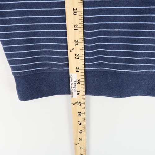 Peter Millar Pullover Mens Medium Blue Stripe Quarter Zip Hazeltine Golf Sweater - Picture 5 of 9