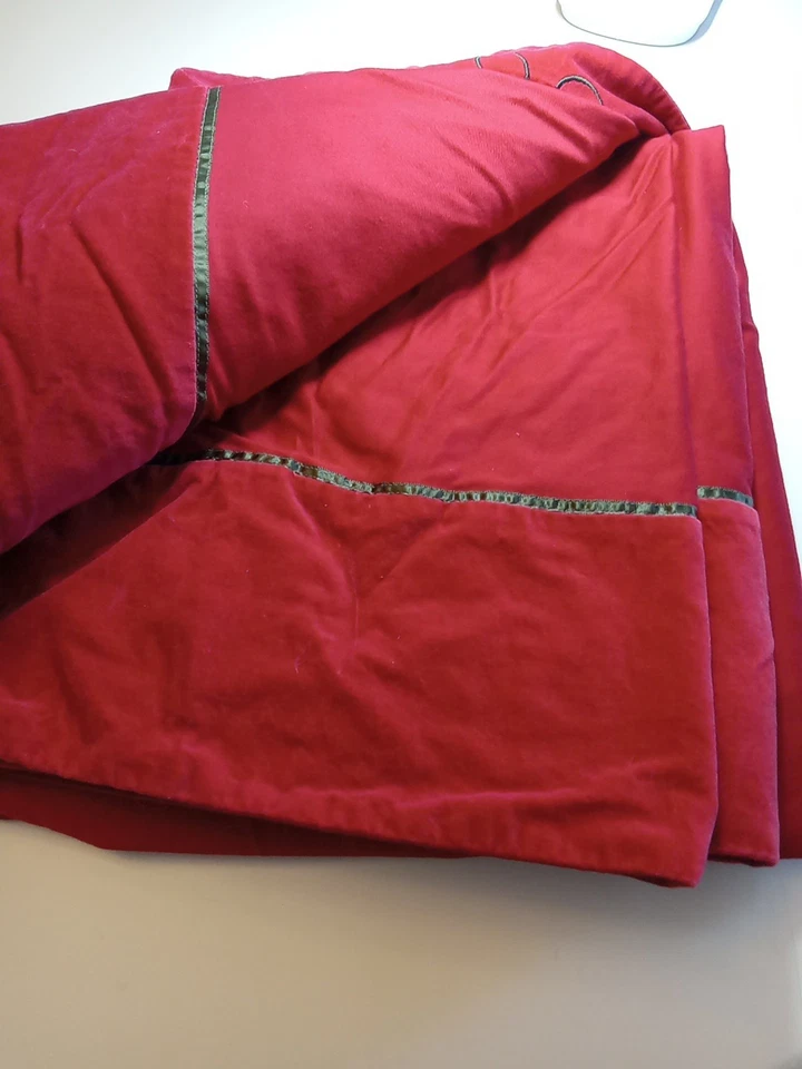 Mantel bordado de terciopelo rojo borgoña de pascua 60x100 Foto 4 de 4