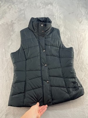 New York & Company Puffer vest Sweater Womens Medium Black Full-Zip Outdoors