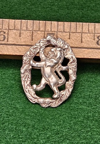 VINTAGE HALLMARKED ROBERT ALLISON SILVER LION RAMPANT THISTLE CELTIC BROOCH  - Picture 1 of 12