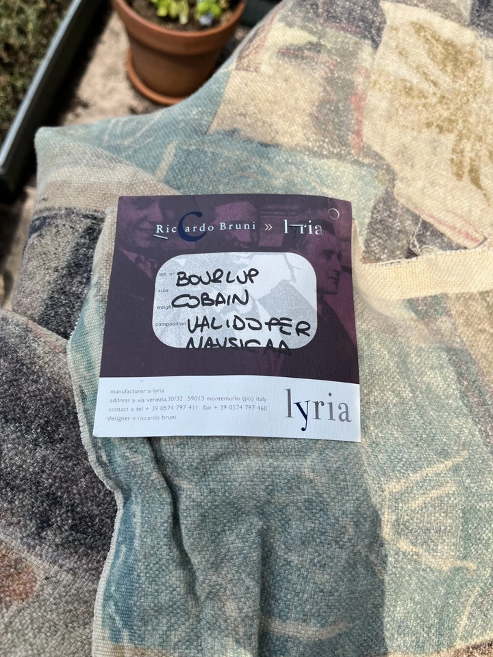 Italian Designer Fabric by Lyria Handmade Rustic Linen MCM Tuscany 60x60 - Image 4 of 4