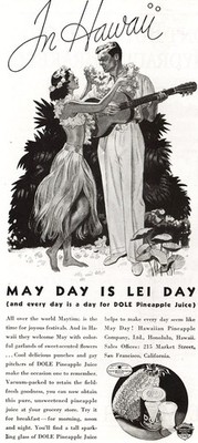 1935 Hawaii: May Day Is Lei Day Vintage Print Ad