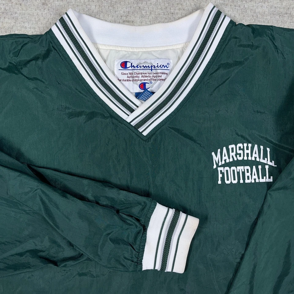 Chaqueta cortavientos suéter vintage Marshall Thundering Herd para hombre XXL 2XL 90 * Foto 2 de 4